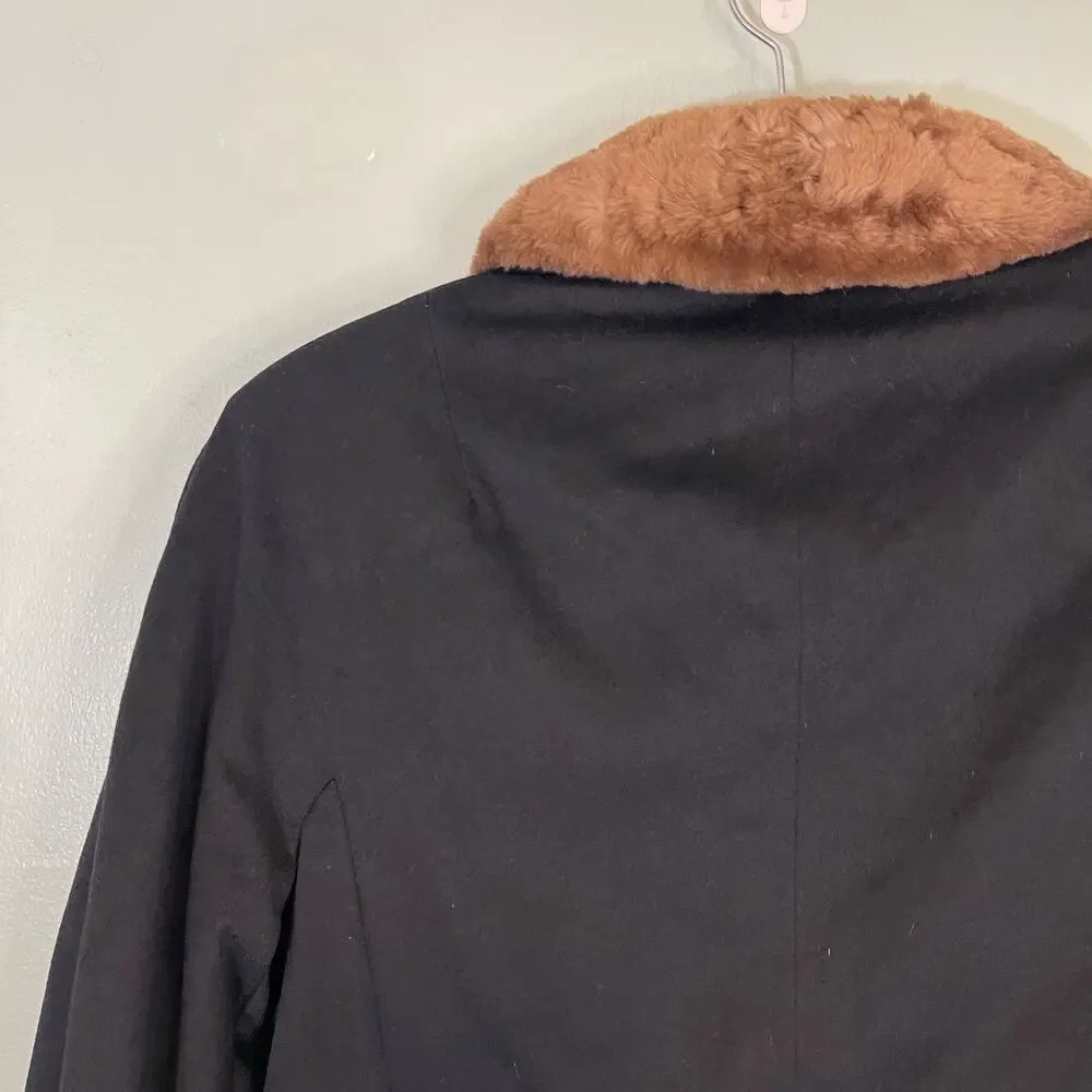 Vintage Int'l Ladies Garment Workers Union Black Fur Lined Open Jacket Size M/L - Picture 7 of 10